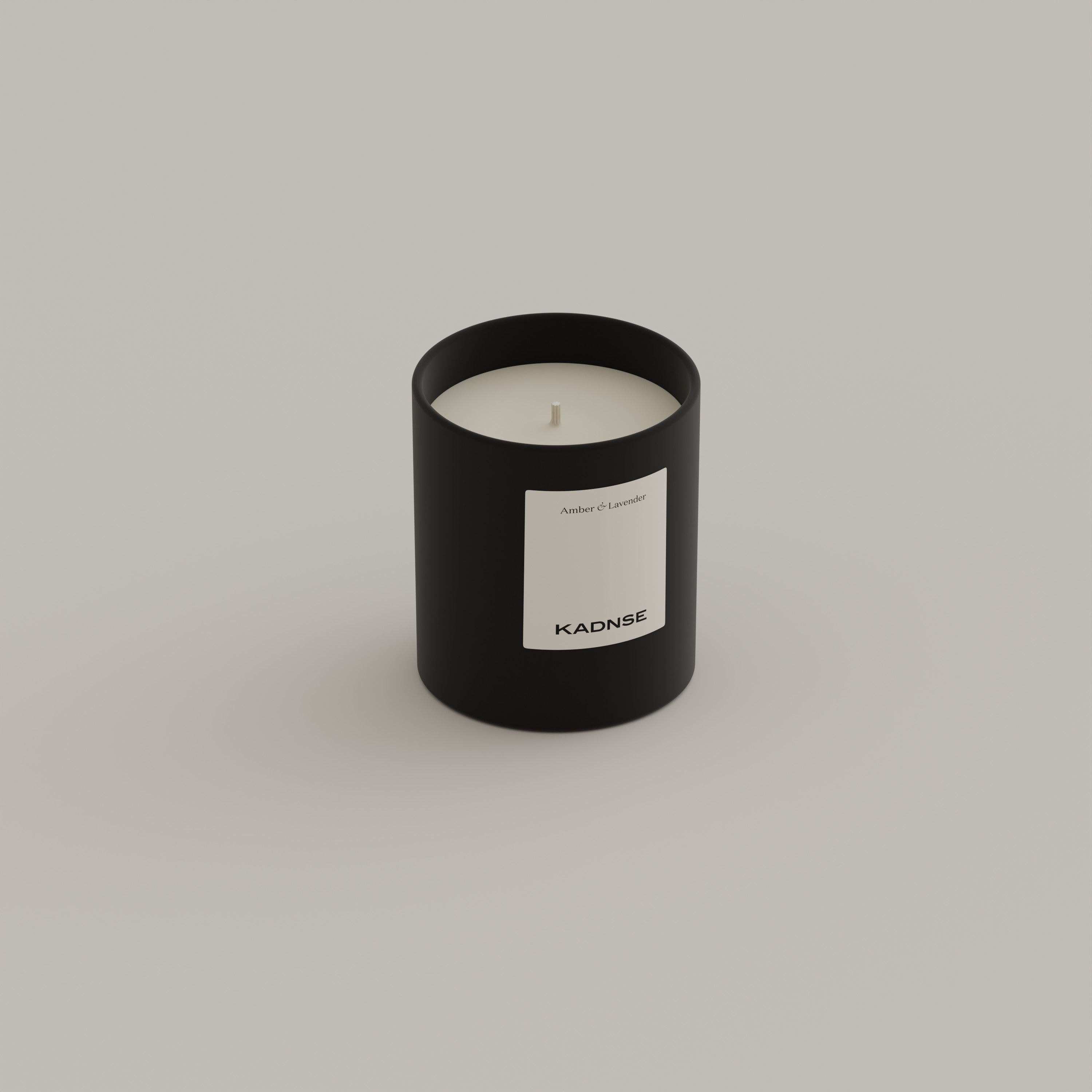 Black Amber & Lavender scented candle 200g Black Edition — Kadnse handpoured luxury candle, natural wax, made in Porto