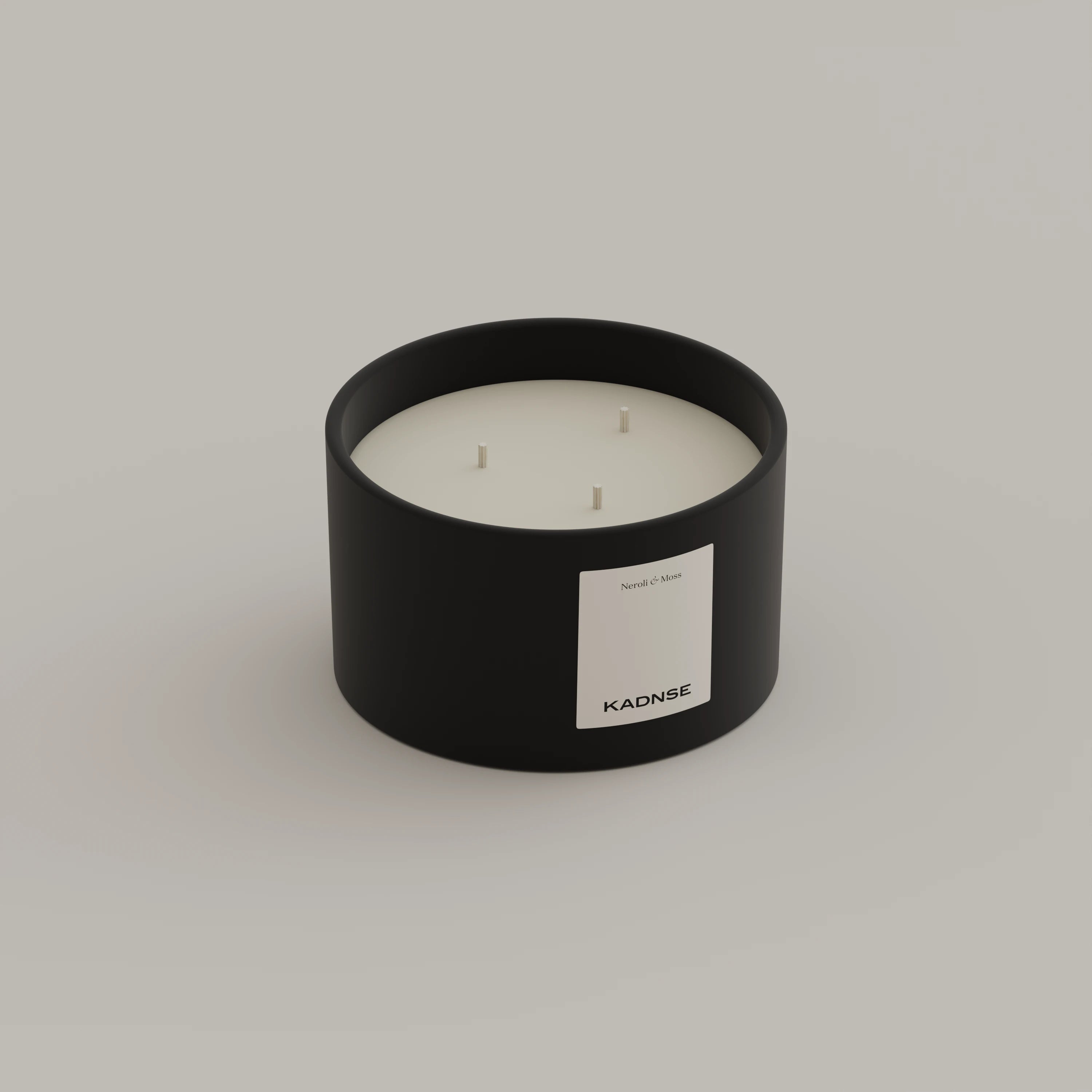 Neroli & Moss scented candle 500g Black Edition — Kadnse handpoured luxury candle, natural wax, made in Porto