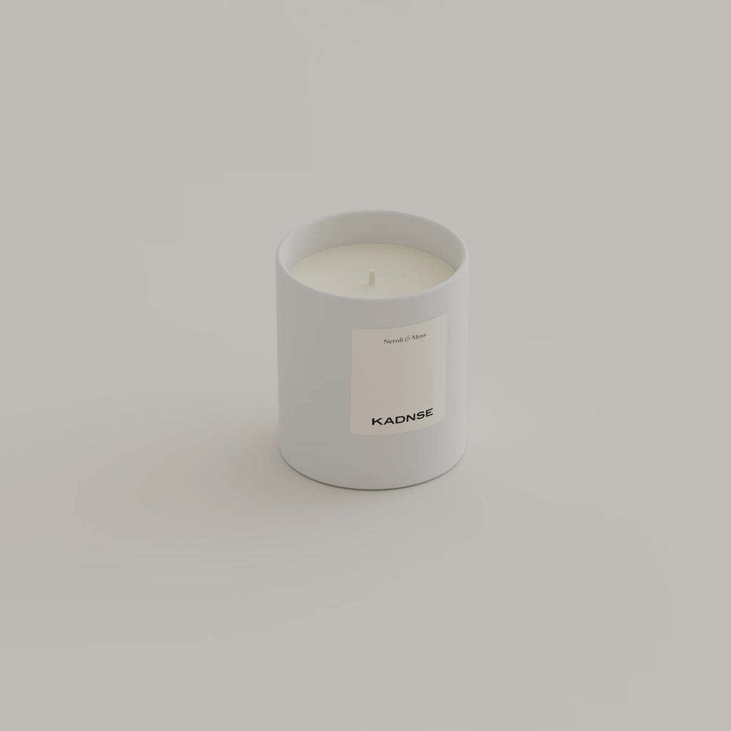 Neroli & Moss scented candle 200g White — Kadnse handpoured luxury candle, natural wax, made in Porto