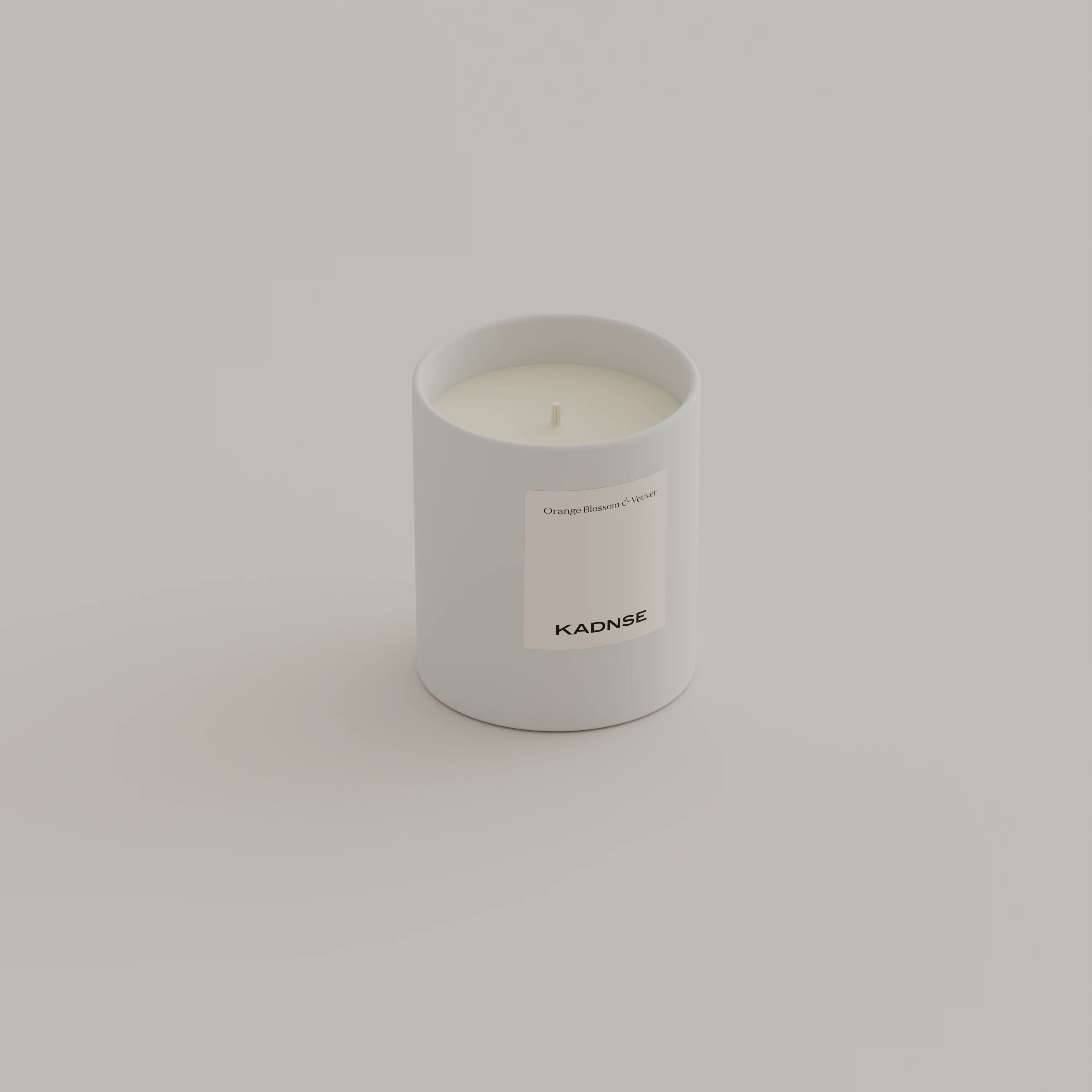 Orange Blossom & Vetiver scented candle 200g White — Kadnse handpoured luxury candle, natural wax, made in Porto