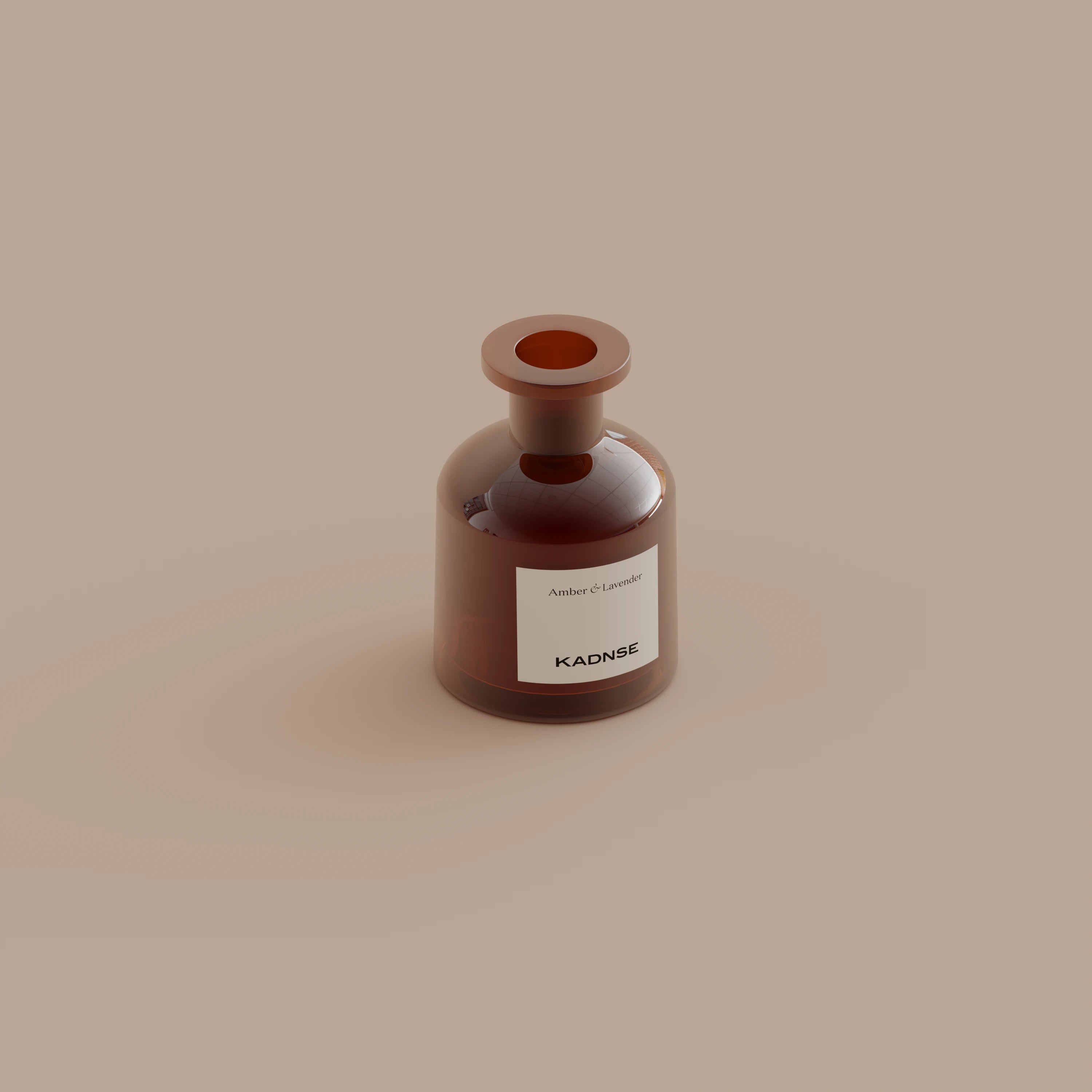 Black Amber & Lavender reed diffuser hover view — Kadnse luxury home fragrance, natural fragrance oil, handcrafted in Porto